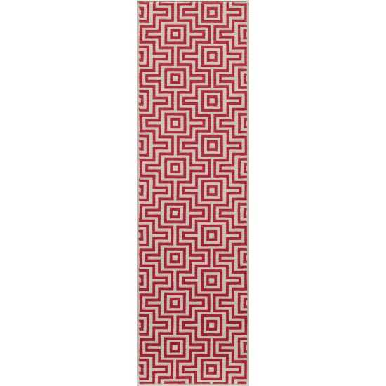 Rug, Momeni, Baja, BAJ10, Red, 2'3" X 7'6" Runner, 30478