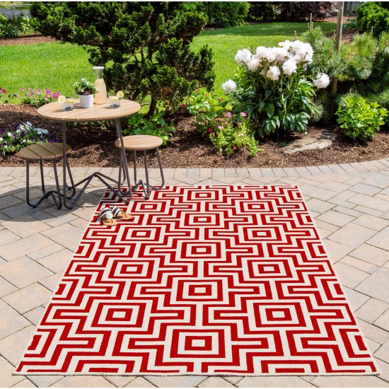 Rug, Momeni, Baja, BAJ10, Red, 2'3" X 7'6" Runner, 30478