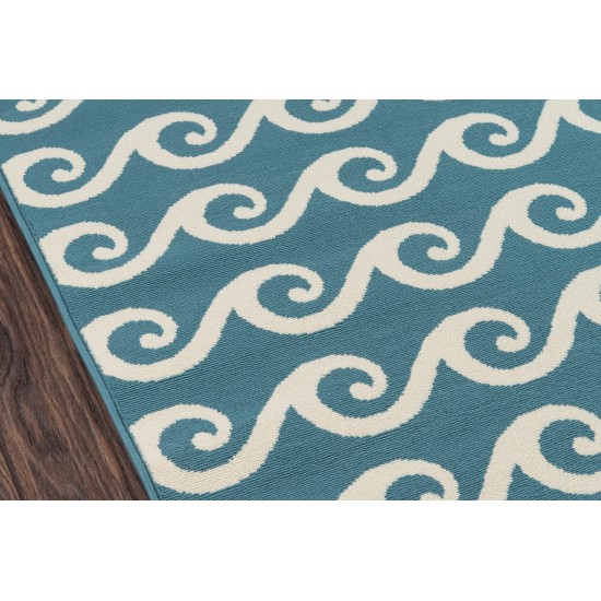 Rug, Momeni, Baja, BAJ14, Blue, 6'7" X 9'6", 32828