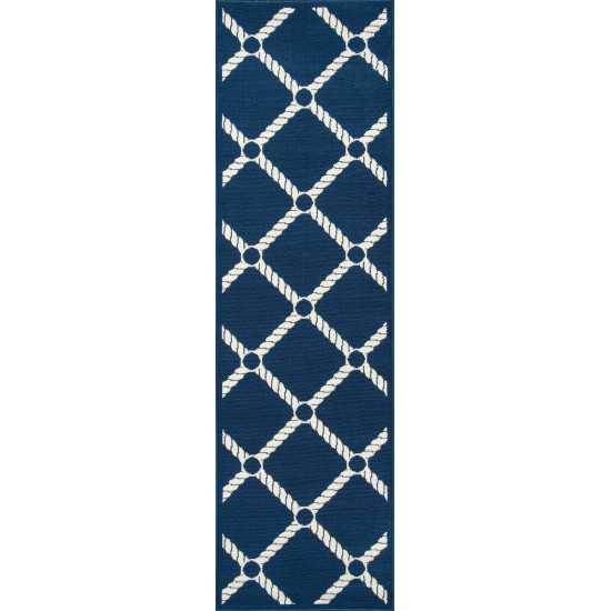 Rug, Momeni, Baja, BAJ15, Navy, 2'3" X 7'6" Runner, 32762