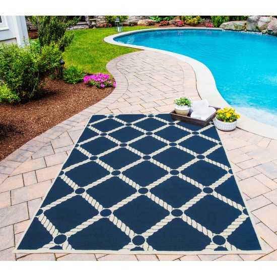 Rug, Momeni, Baja, BAJ15, Navy, 6'7" X 9'6", 32831