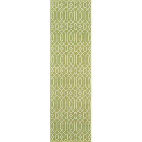 Rug, Momeni, Baja, BAJ-3, Green, 2'3" X 7'6" Runner, 23808