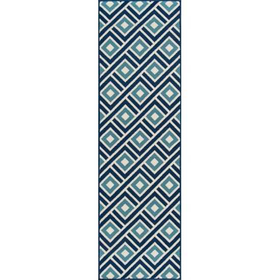 Rug, Momeni, Baja, BAJ-7, Blue, 2'3" X 7'6" Runner, 23817