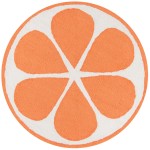 Rug, Novogratz, Cucina, CNA-1, Orange, 3' X 3' Round, 39724