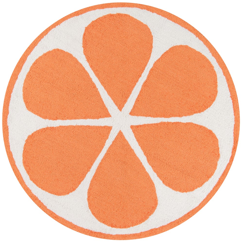 Rug, Novogratz, Cucina, CNA-1, Orange, 3' X 3' Round, 39724