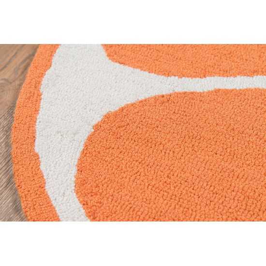 Rug, Novogratz, Cucina, CNA-1, Orange, 3' X 3' Round, 39724