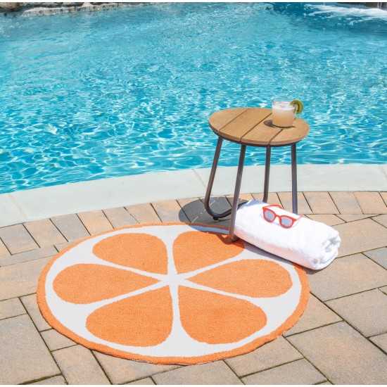 Rug, Novogratz, Cucina, CNA-1, Orange, 3' X 3' Round, 39724