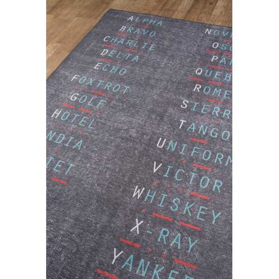 Rug, Novogratz, District, DIS-2, Charcoal, 7'6" X 9'6", 36317