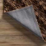 Archer Table Tufted Chevron Microfiber Shag Area Rug 5’x7’6", Brown, AAR31BR5X8