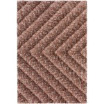 Table Tufted Chevron Microfiber Shag Area Rug, 3’6" x 5’6", Canyon, AAR31CA4X6