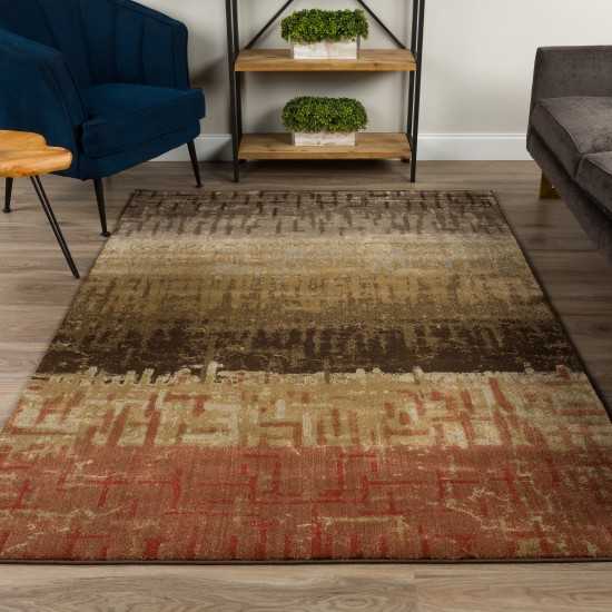 Addison Atlas Dynamic Stripes Area Rug, 9’6" x 13’2", Brown, AAT35BR10X13