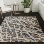 Barkley Dynamic Abstract Stripes Area Rug, 5’1" x 7’5", Grey, ABK33GR5X7