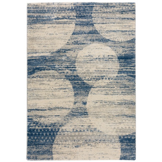 Addison Barkley Distressed Geometric Area Rug, 3’3" x 5’1", Blue, ABK41BL3X5