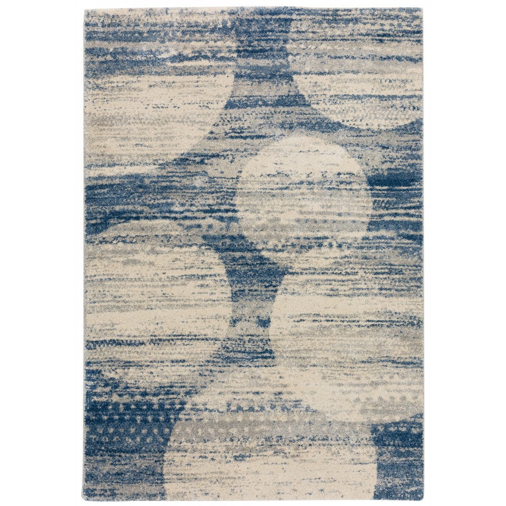 Addison Barkley Distressed Geometric Area Rug, 3’3" x 5’1", Blue, ABK41BL3X5