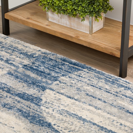 Addison Barkley Distressed Geometric Area Rug, 3’3" x 5’1", Blue, ABK41BL3X5