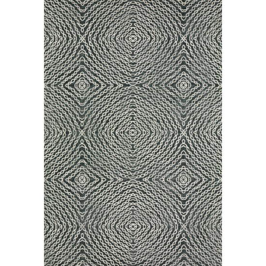 Patterned Chain Shadow Power Loomed Area Rug, 8’x10’, Shadow, ABV33SH8X10