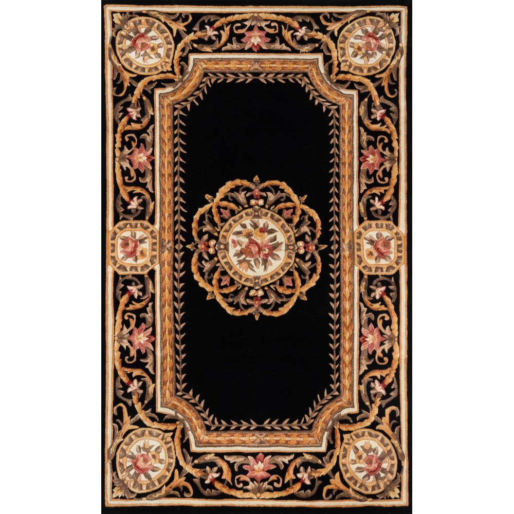 Rug, Momeni, Harmony India, HAI12, Black, 2' X 3', 45787