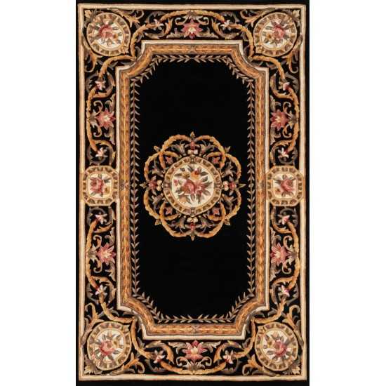 Rug, Momeni, Harmony India, HAI12, Black, 2'3" X 8' Runner, 45796