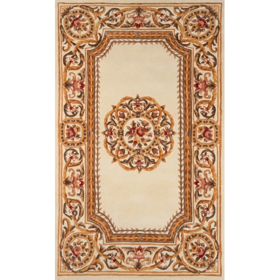 Rug, Momeni, Harmony India, HAI12, Ivory, 4' X 4' Round, 45840