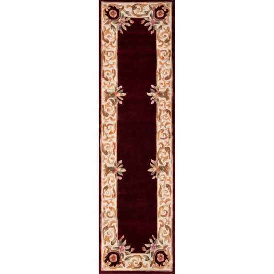 Rug, Momeni, Harmony India, HAI-7, Burgundy, 7'9" X 7'9" Round, 49927