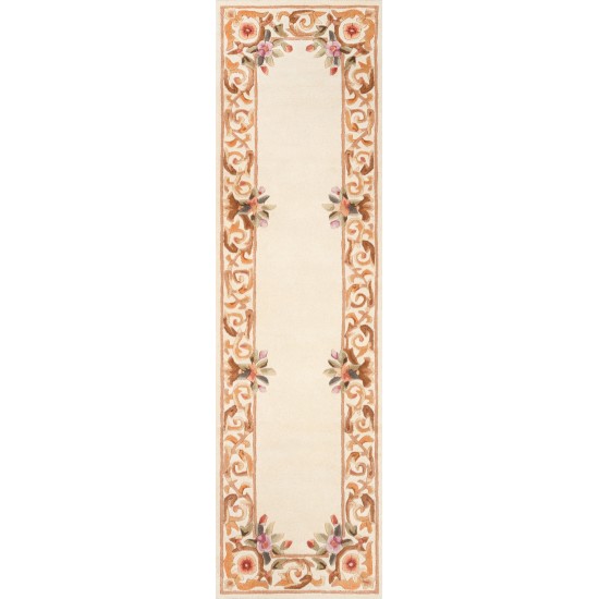 Rug, Momeni, Harmony India, HAI-7, Ivory, 2'3" X 8' Runner, 45790