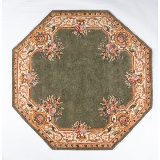 Rug, Momeni, Harmony India, HAI-7, Sage, 6' X 6' Octagon, 45815