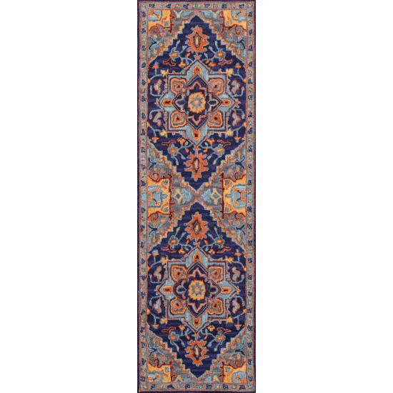 Rug, Momeni, Ibiza, IBI-2, Navy, 2'3" X 7'10" Runner, 40493