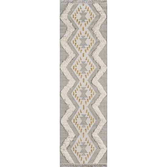 Rug, Novogratz, Indio, IND-1, Grey, 2'3" X 7'10" Runner, 42373