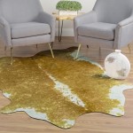 Cheyenne Faux Hide Print Non-skid Area Rug, 8’10" x 11’, Gold, ACH32GO9X13