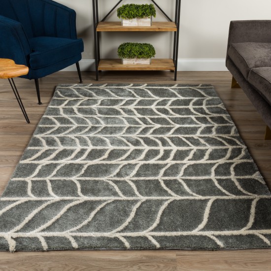 Calabar Transitional Tread Concrete Area Rug, 5’ x 7’6", Concrete, ACL40CO5X8