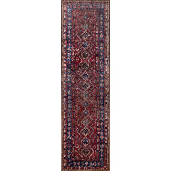 Rug, Momeni, Karachi, KAR-1, Burgundy, 2'3" X 8' Runner, 45031