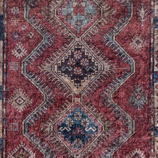 Rug, Momeni, Karachi, KAR-1, Burgundy, 2'3" X 8' Runner, 45031