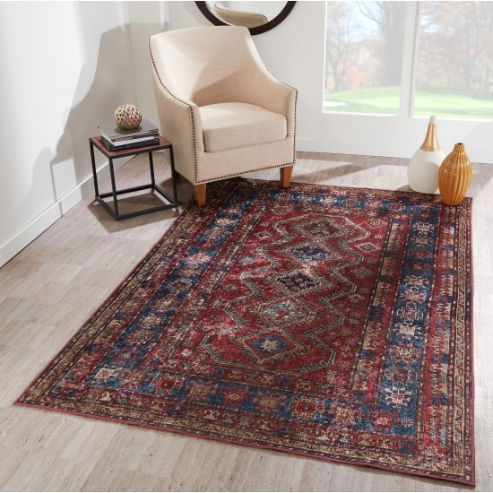 Rug, Momeni, Karachi, KAR-1, Burgundy, 6' X 9', 45044