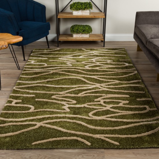 Calabar Transitional Abstract Pine Area Rug, 5’ x 7’6", Pine, ACL41PI5X8