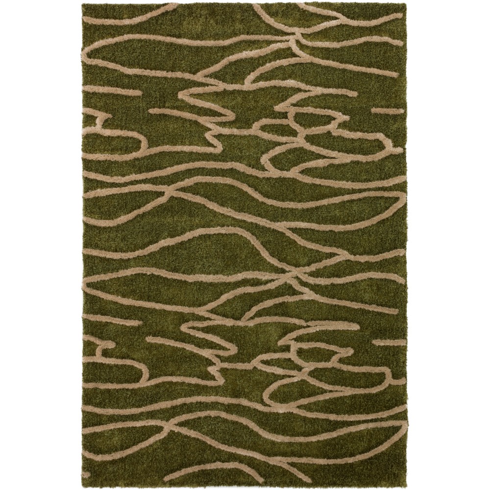 Calabar Transitional Abstract Pine Area Rug, 8’ x 10’, Pine, ACL41PI8X10