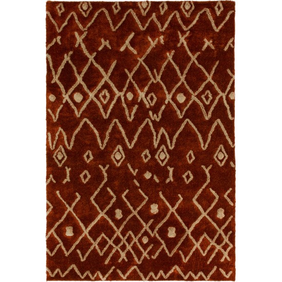 Calabar Transitional Abstract Rust Area Rug, 5’ x 7’6", Rust, ACL42RU5X8