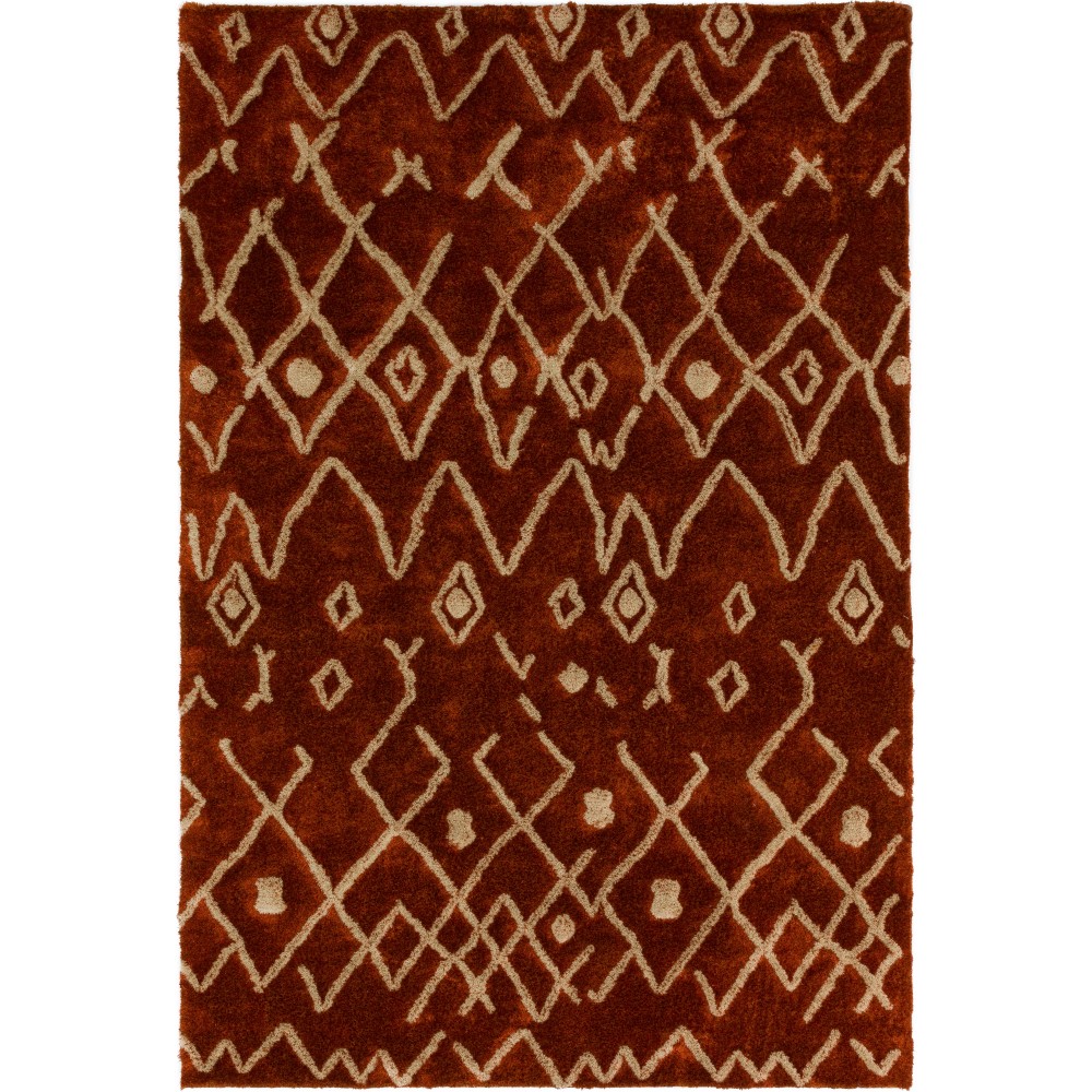 Calabar Transitional Abstract Rust Area Rug, 8’ x 10’, Rust, ACL42RU8X10