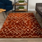 Calabar Transitional Abstract Rust Area Rug, 8’ x 10’, Rust, ACL42RU8X10