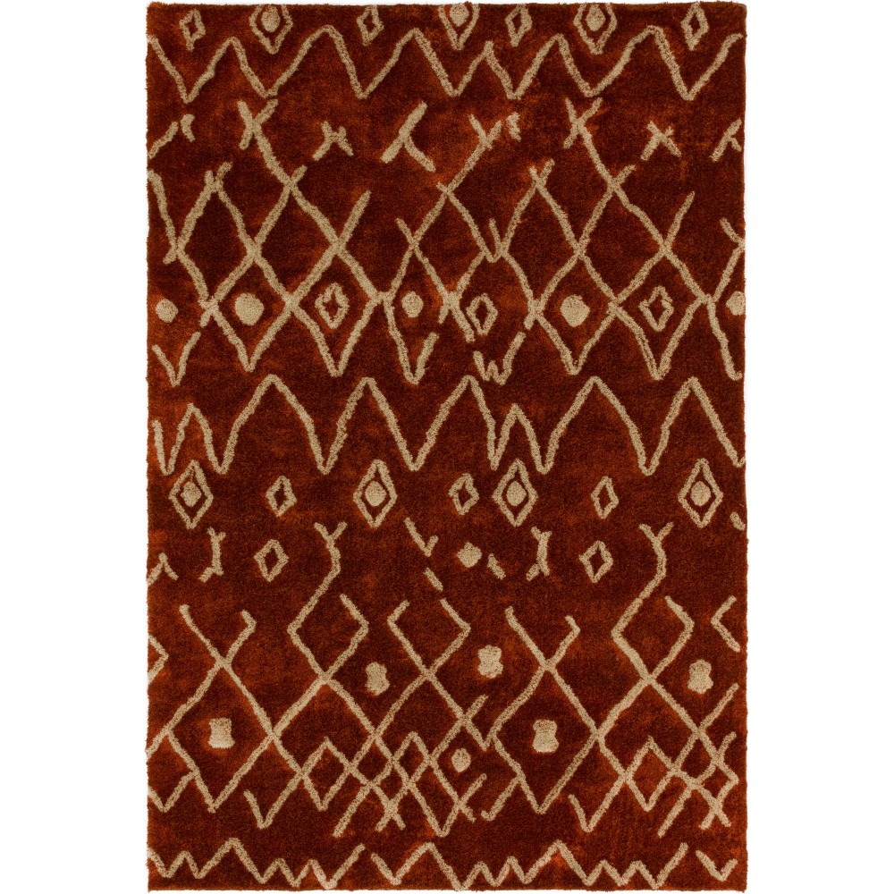 Calabar Transitional Abstract Rust Area Rug, 9’ x 13’, Rust, ACL42RU9X13