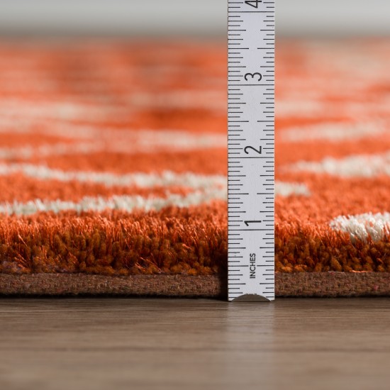 Calabar Transitional Abstract Rust Area Rug, 9’ x 13’, Rust, ACL42RU9X13