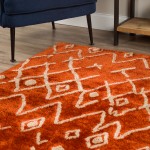 Calabar Transitional Abstract Rust Area Rug, 9’ x 13’, Rust, ACL42RU9X13