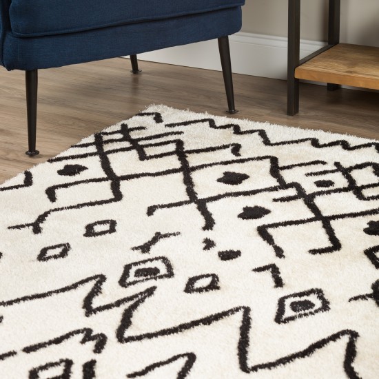 Calabar Transitional Abstract Snow Area Rug, 8’ x 10’, Snow, ACL42SN8X10