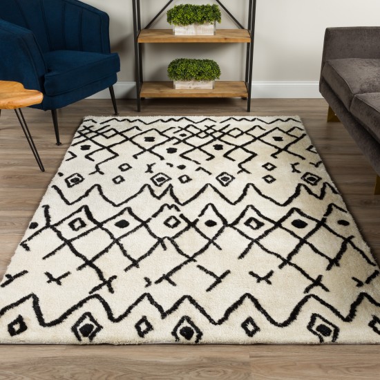 Calabar Transitional Abstract Snow Area Rug, 8’ x 10’, Snow, ACL42SN8X10