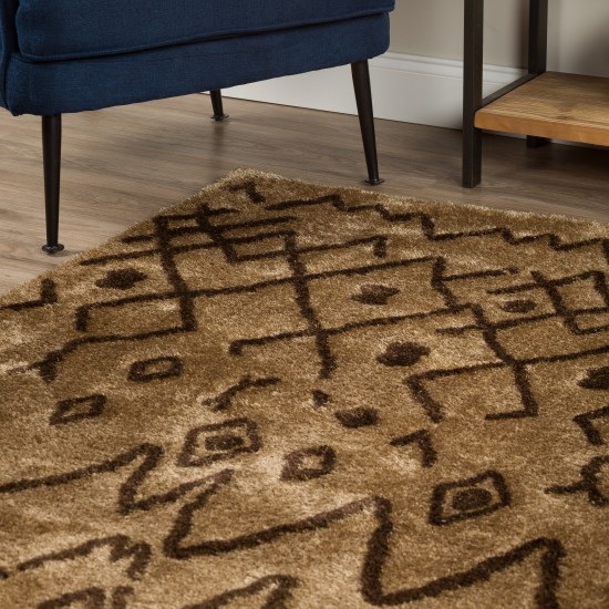 Calabar Transitional Abstract Taupe Area Rug, 5’ x 7’6", Taupe, ACL42TA5X8