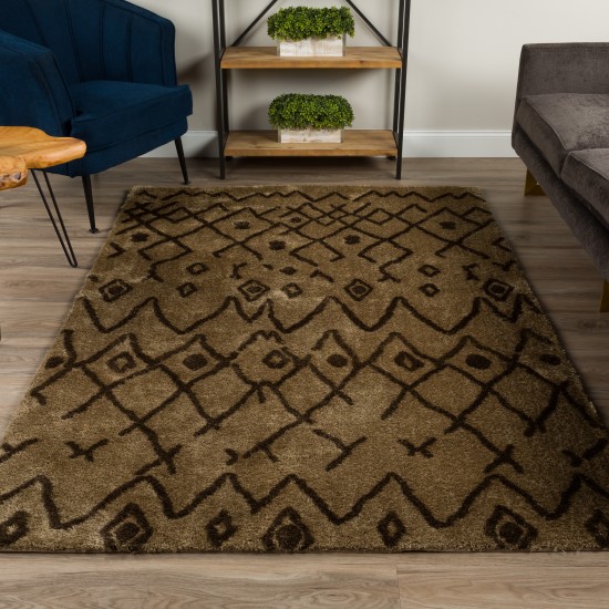 Calabar Transitional Abstract Taupe Area Rug, 5’ x 7’6", Taupe, ACL42TA5X8