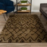 Calabar Transitional Abstract Taupe Area Rug, 9’ x 13’, Taupe, ACL42TA9X13