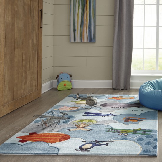 Rug, Momeni, Lil Mo Whimsy, LMJ10, Sky, 4' X 6', 20239
