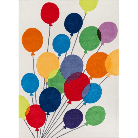 Rug, Momeni, Lil Mo Whimsy, LMJ16, Multi Balloons, 5' X 5' Round, 21495