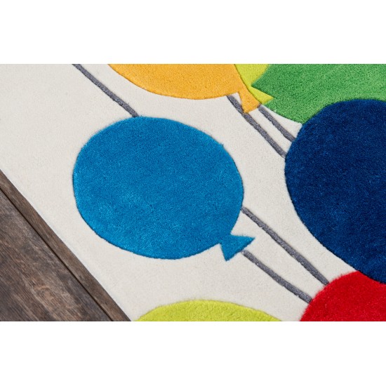 Rug, Momeni, Lil Mo Whimsy, LMJ16, Multi Balloons, 5' X 5' Round, 21495