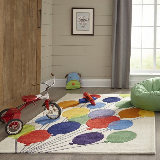 Rug, Momeni, Lil Mo Whimsy, LMJ16, Multi Balloons, 5' X 5' Round, 21495
